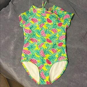 Cat and Jack Colorful Watermelon Print Swimsuit